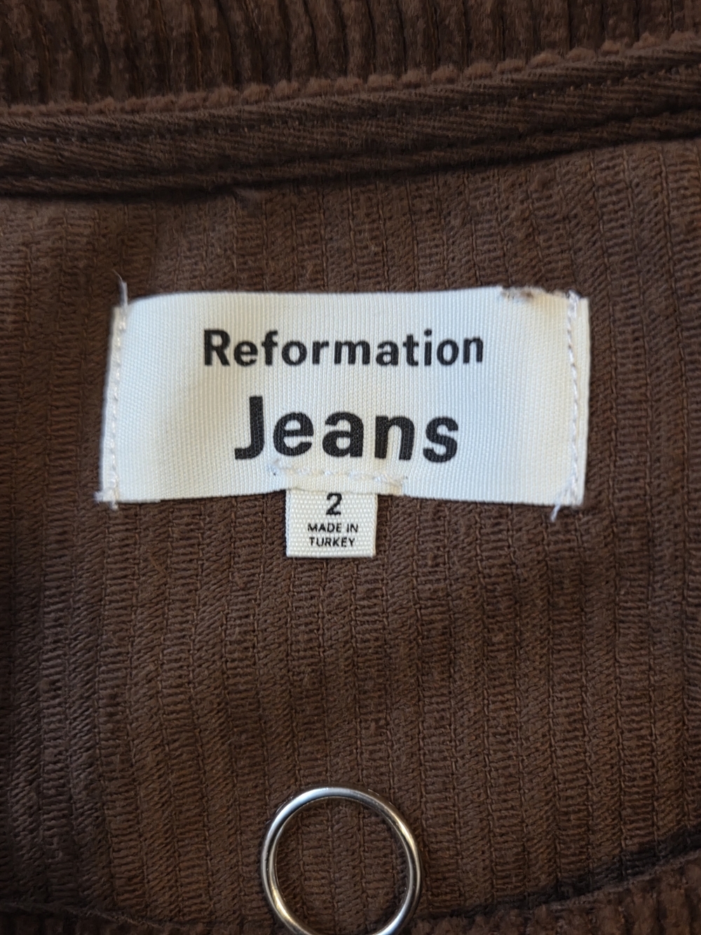 Reformation Brown Sleeveless Zip-Front Corduroy Mini Dress - Picture 10 of 11